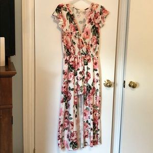 Floral high low romper